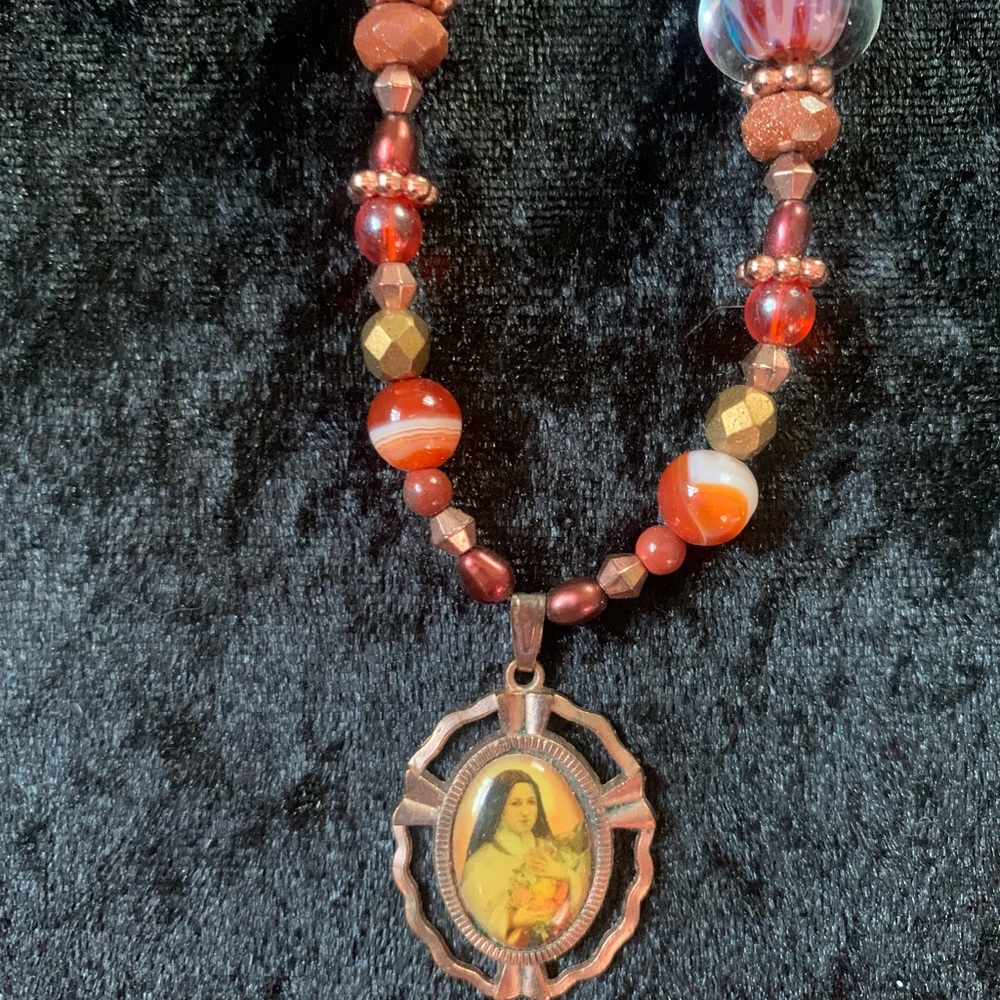 Antique St Therese of Lisieux necklace